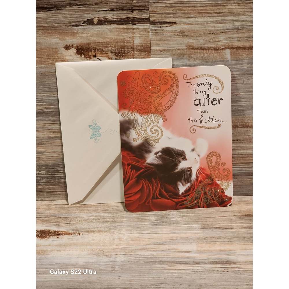 Taylor Swift American Greetings Kitten Greeting Card Gold Glitter Paisley 38